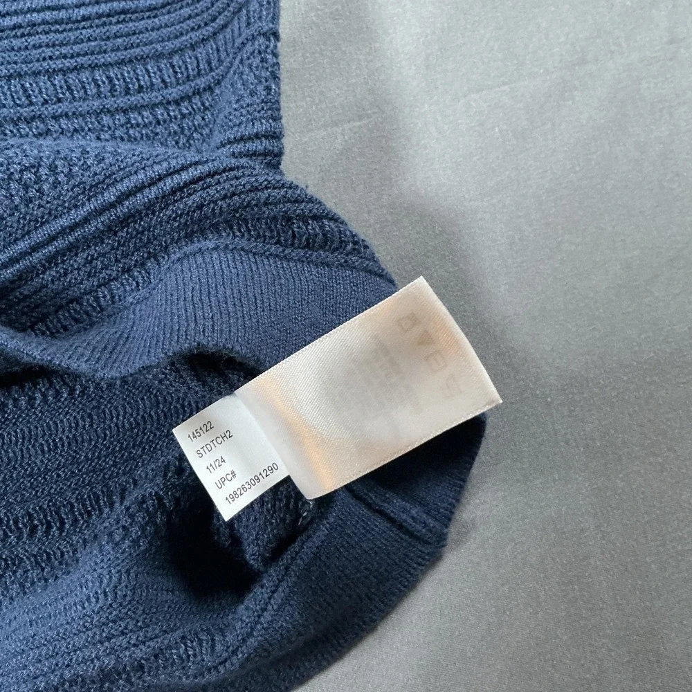 Aeropostale Mens Textured Knit Short Sleeve Sweater Navy Blue XL 145122